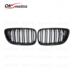 CARBON FIBER GLOSS FINISH FRONT GRILLES FOR 2014-2016 BMW 2 SERIES F22 F80 F82  F32 F36