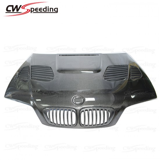 GTR STYLE CARBON FIBER HOOD FOR 2002-2005 BMW 3 SERIES E46 4D