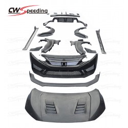 CWS-CA STYLE WIDE HALF FIBER GLASS BODY KIT FOR 2016-2018 HONDA CIVIC X