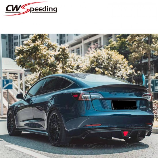 CWS STYLE CARBON FIBER REAR SPOILER FOR 2016-2018 TESLA MODEL 3 