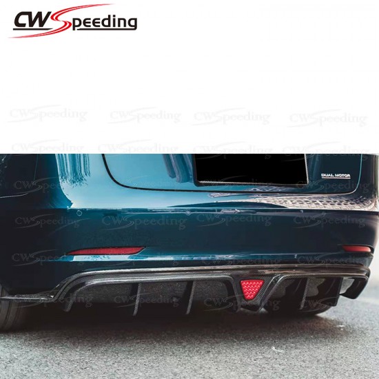 CWS STYLE CARBON FIBER REAR DIFFUSER FOR 2016-2018 TESLA MODEL 3 